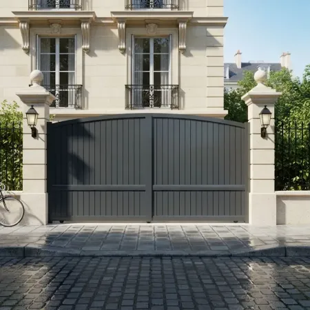 Portail Battant 4m en Aluminium Gris Anthracite