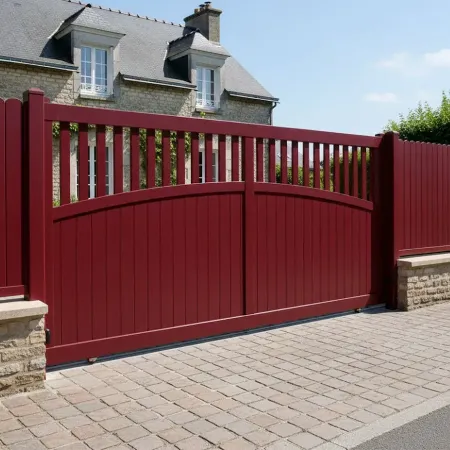 Version RAL 3004 pour votre Portail Aluminium Coulissant Standard 5m