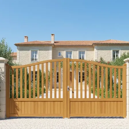 Portail Battant Sur Mesure en RAL Chene Doré