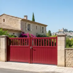 Avec des fleurs notre Portail 2 Battants 4 m en Alu Haut de Qualité 2