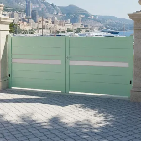 Le modèle Devon est un Portail Alu Sur Mesures tout en Aluminium