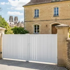 RAL Blanc de la palette pour le Portail Battant 4m Standard 100% Aluminium