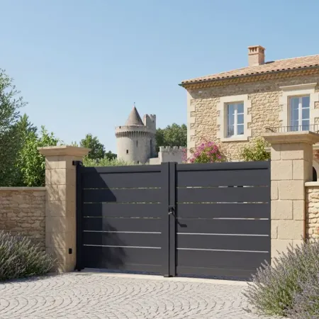 Ral Gris du Portail Battant3m50 Standard en Alu