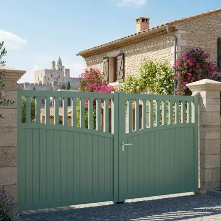 En RAL Vert voici le Portail Alu Standard 4m Motorisé