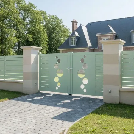 Achet sur Internet ton Portail Alu Sur mesures à 2 Vantaux