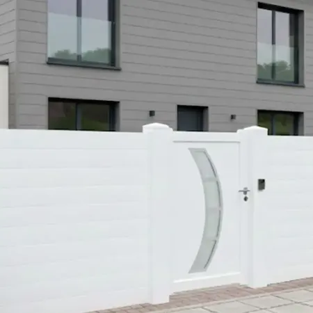 Tout Blanc Ral 9016 ce Portillon Alu Avec Poteau