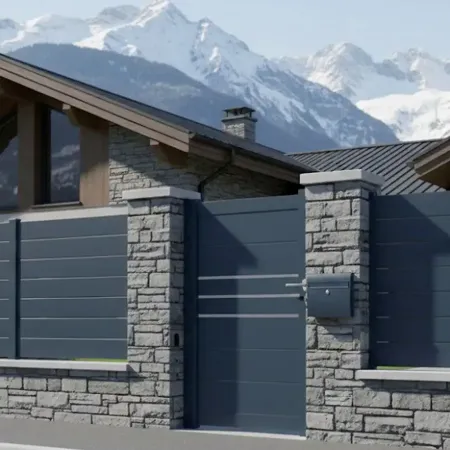 Portillon Alu Gris Anthracite 1m