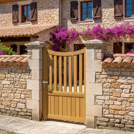 Portillon Aluminium Sur Mesure en Chêne Doré