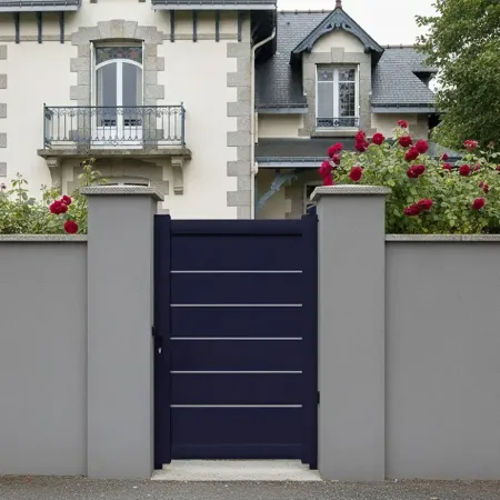 IIci notre Portillon Aluminium 2m Hauteur Bleu Coloris Ral