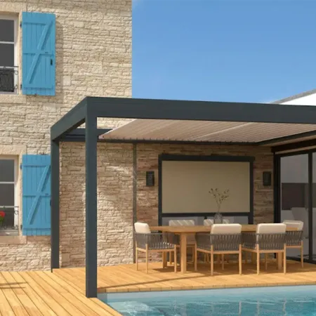 Achéte vite ta Pergola A Toit Rétractable 5x4 pour ta Villa avec Piscine