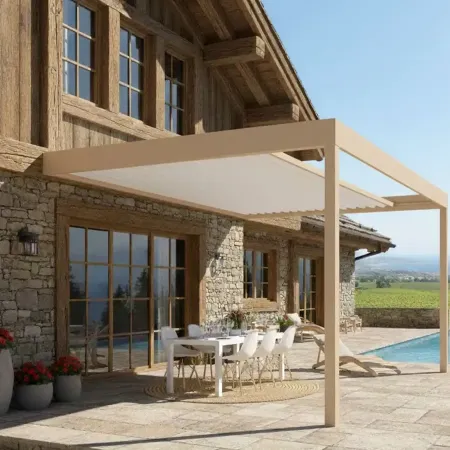 Même à la Montagne il y a des Pergolas Rétractable Bioclimatique