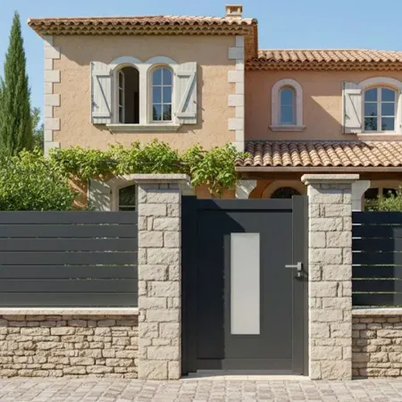 Commande ici ton Portillon En Aluminium Gris Anthracite