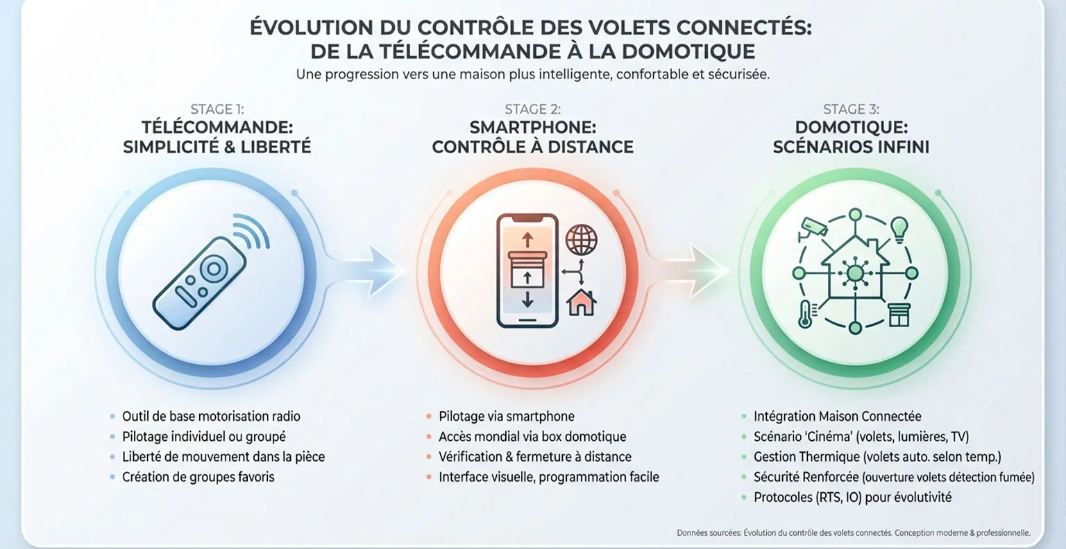 Evolution du contr&ocirc;le des volets roulants : de la t&eacute;l&eacute;commande au smartphone