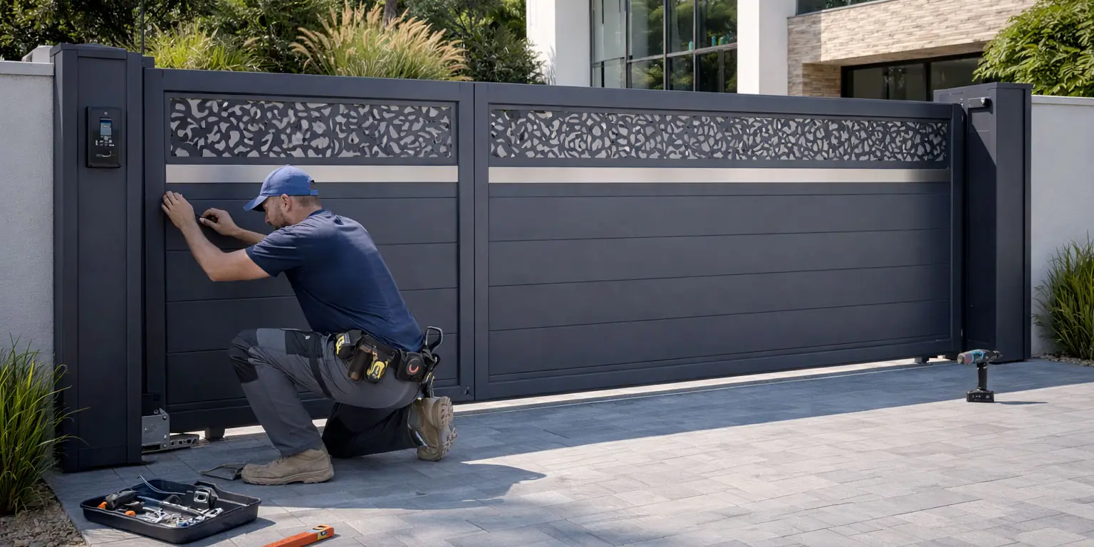 installation portail alu coulissant sur mesure