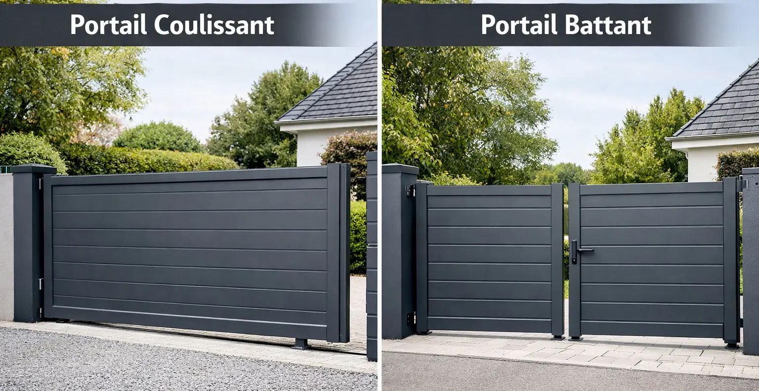portail coulissant ou portail battant alu ?