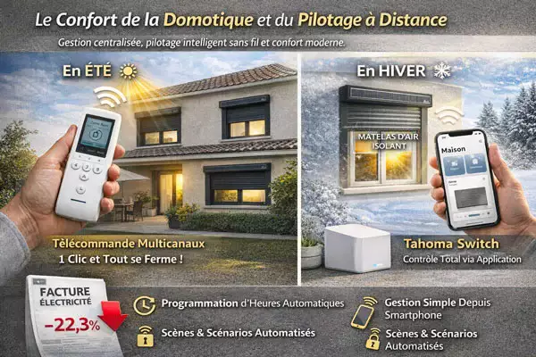 volet roulant solaire connecté pilotage à distance smartphone