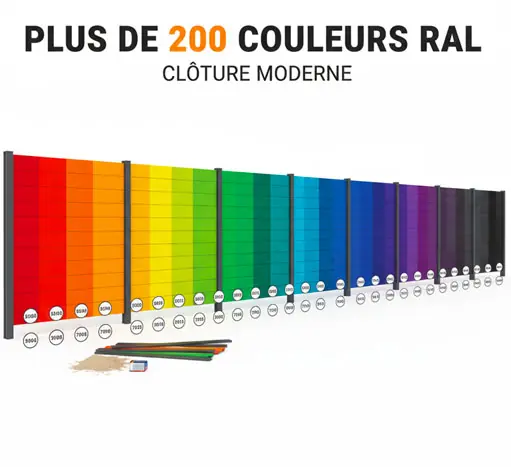 clôture alu moderne : configuration couleurs possible