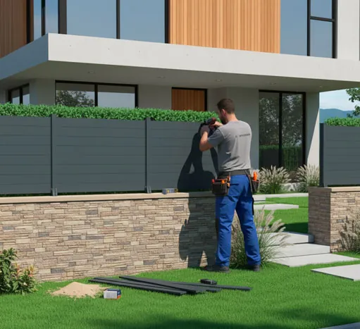 pose clôture alu par un pro