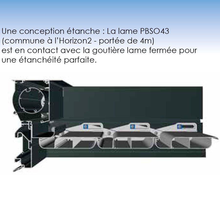 Etanchéité parfaite du toit alu de la pergola h5