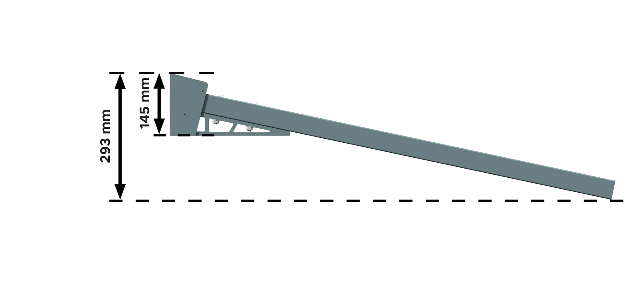 Coupe verticale support Auvent Fixe Isotop