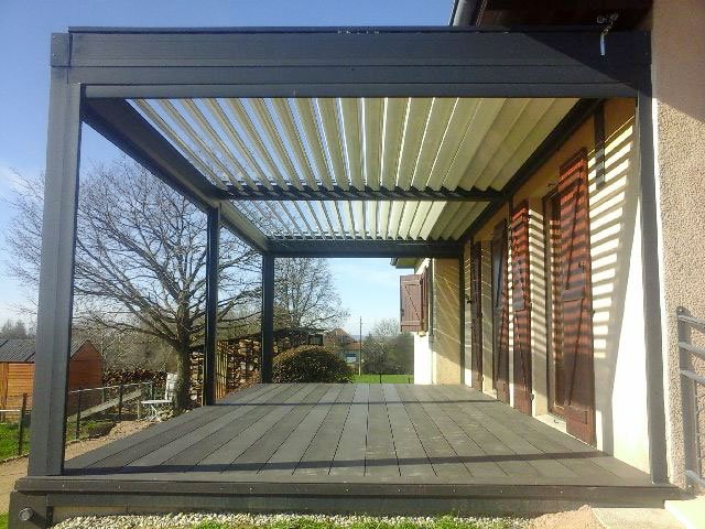 Pergola Bioclimatique H2 Adossée à lames parallèles
