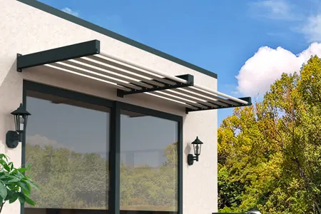 Auvent de fen&ecirc;tre aluminium lames orientables