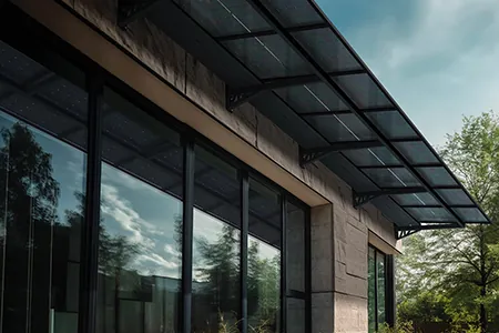 Auvent de fen&ecirc;tre aluminium lames orientables