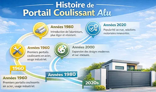 historique du portail coulissant en aluminium