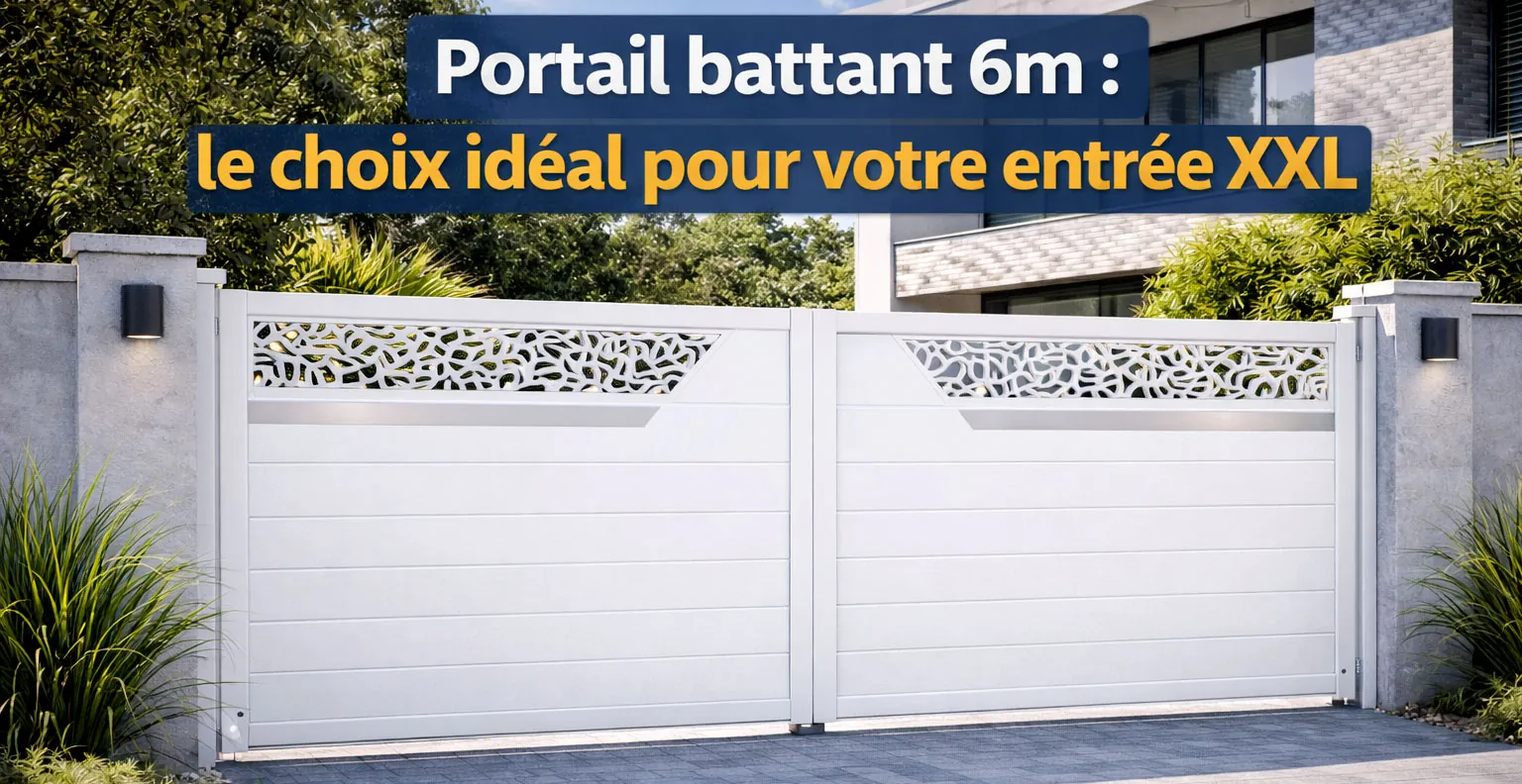 Portail alu battant en 6m
