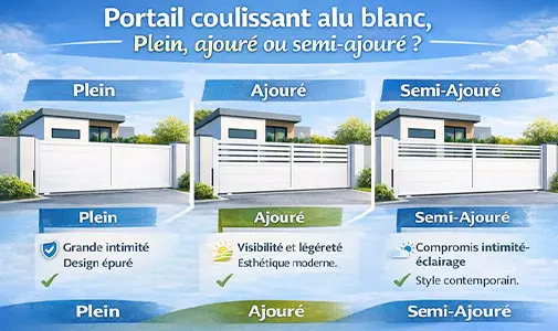 Portail coulissant blanc 