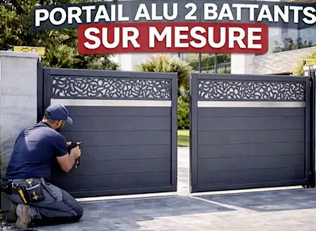 portail alu 2 battants sur mesures