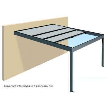  PERGOLA TOIT OUVRANT RÉTRACTABLE PARALLÈLE POLYCARBONATE OU POLY-TOP toit ouvert 3 plaques