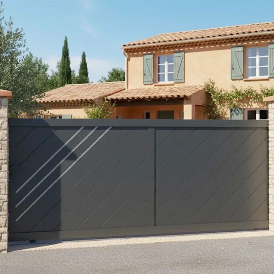 Portail coulissant LESM gris anthracite