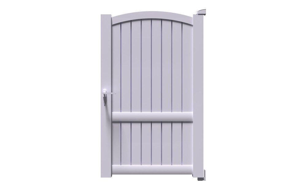 Portillon aluminium ADRI à 1 vantail, plein sous un profilé haut cintré