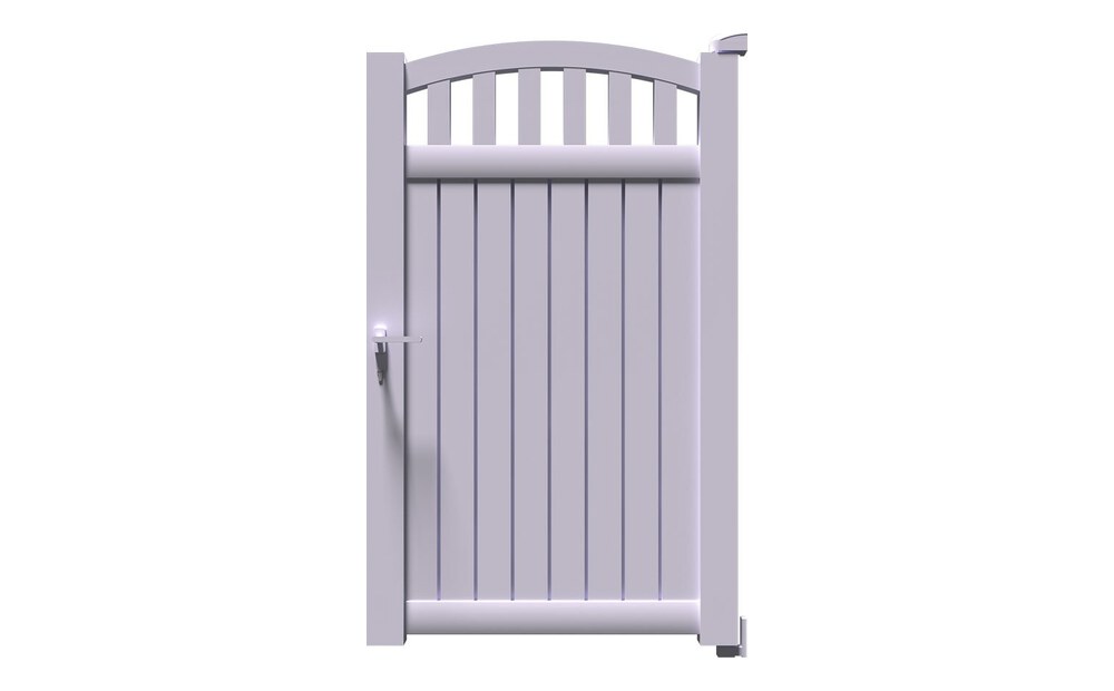 Portillon aluminium ARA à 1 vantail, bandeau ajouré sous un profil cintré