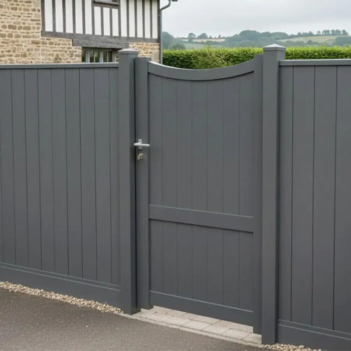Portillon aluminium GALAPE gris anthracite avec sa clôture assortie