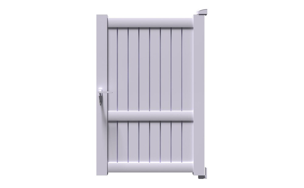 Portillon aluminium MEL à 1 vantail, profil haut droit et profilés verticaux