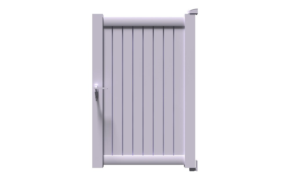 Portillon aluminium NATI à 1 vantail, plein en lames verticales