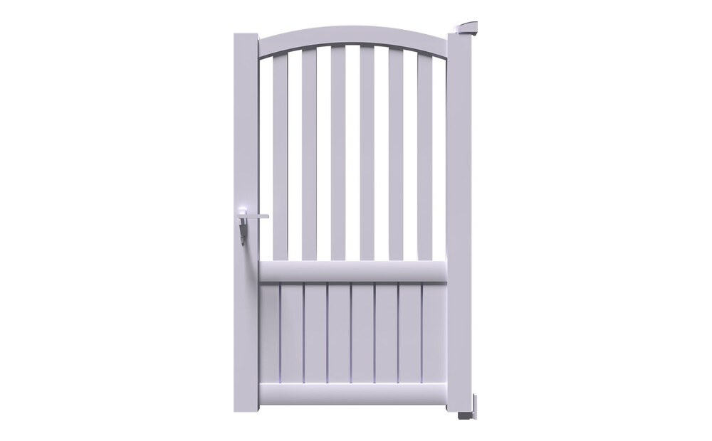 Portillon aluminium PIL à 1 vantail, profilé haut cintré et profilés verticaux