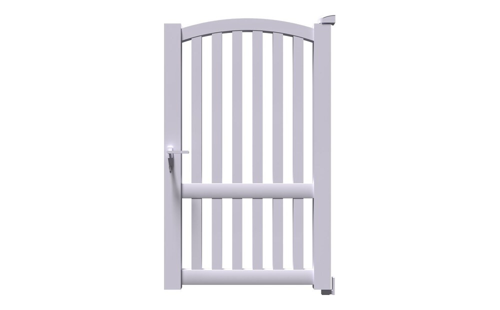 Portillon aluminium ROC à 1 vantail, entièrement ajouré par des profilés verticaux