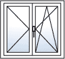 fenêtre Aluminium 2 vantaux-oscillo-battante tirant gauche