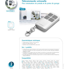 Télécommande Avidsen pour motorisation de portail et porte de garage