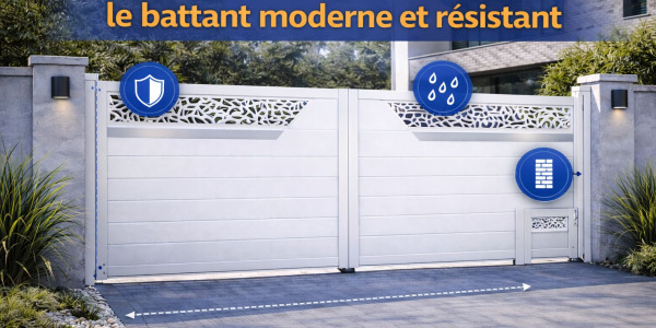 Portail aluminium blanc : le battant moderne et résistant