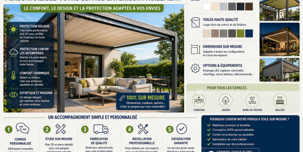 Pergola toile enroulable : solution pratique et esthétique pour votre terrasse
