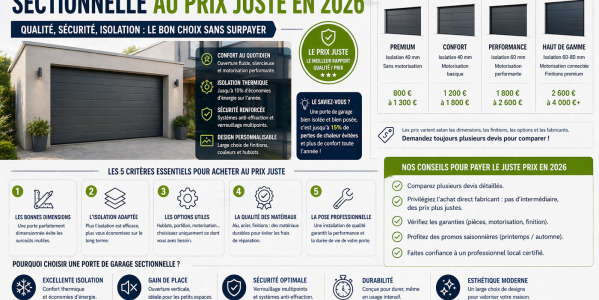 Porte de garage sectionnelle : le meilleur tarif en ligne