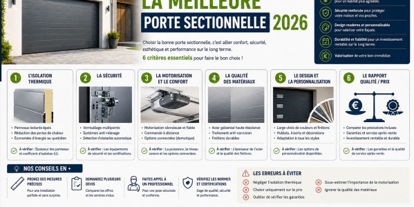 Quelle est la meilleure porte sectionnelle 2026 à choisir ?