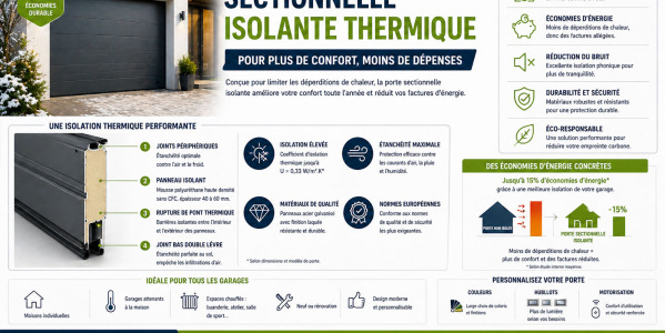 Porte de garage sectionnelle : l'atout isolation thermique