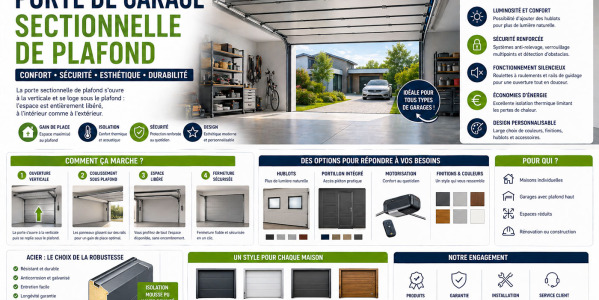 Pose de porte sectionnelle de garage