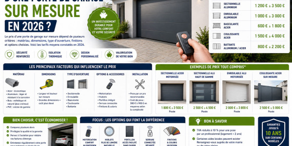 Quel est le prix d'une porte de garage sur mesure en 2026 ?