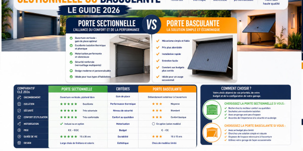 Porte basculante ou sectionnelle : quel différence ?